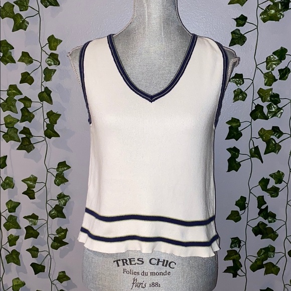 Women’s Free People White Striped V-Neck Tank Top - Picture 3 of 8